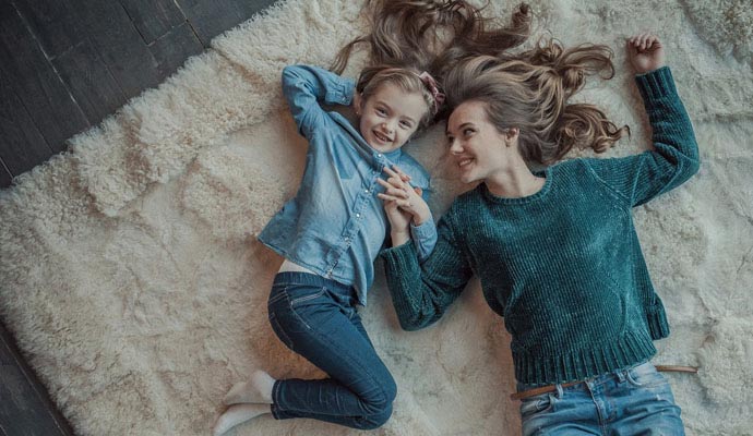 Happy Family on Wool Rug