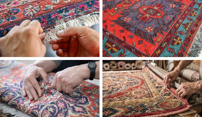 Comprehensive area rug repair, edge serging, and binding services