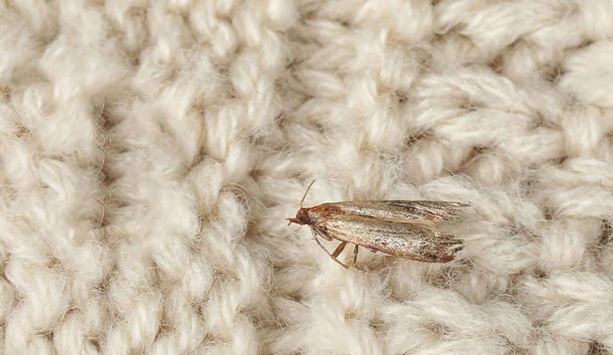 Close-up view of a moth on a rug