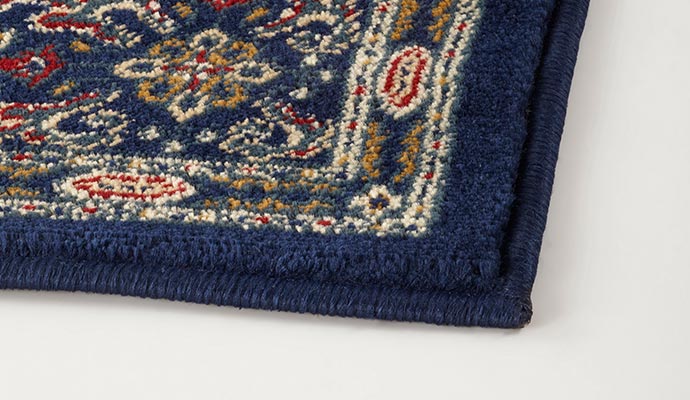 A newly bound rug A newly bound rug