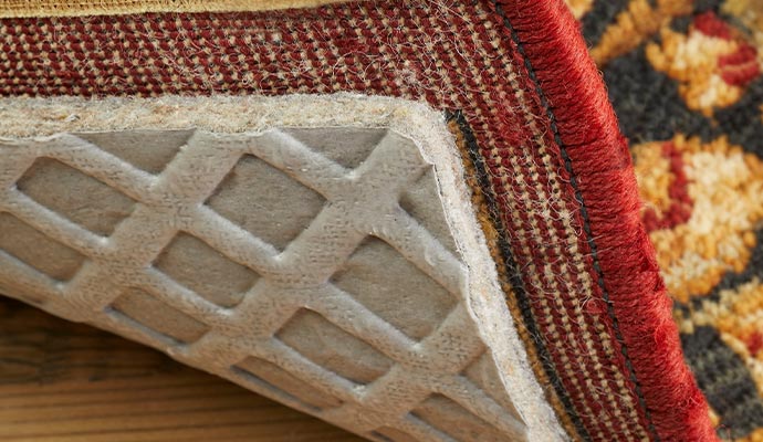 Non-slip rug pad under traditional area rug