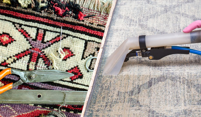 rug protecting by sealing and using vacuum