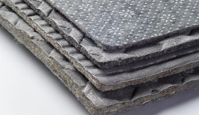 Protective rug padding layers