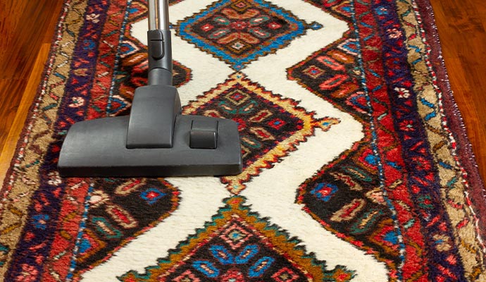 Rug cleaning with vacuum cleaner