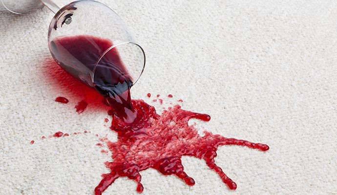 Wine or coke dropped on the rug