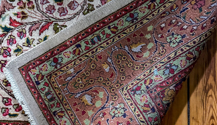 Rug backing and pattern detail