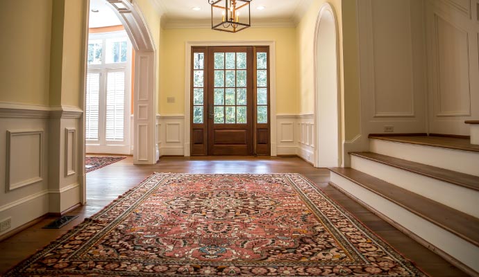 A rug on the wodden floor