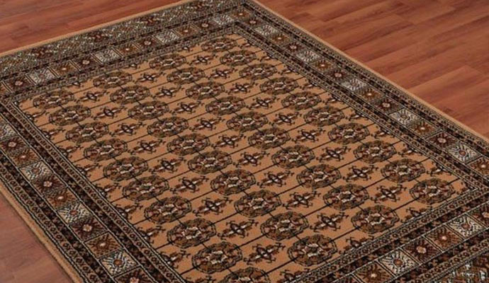 Water damaged rug on the floor