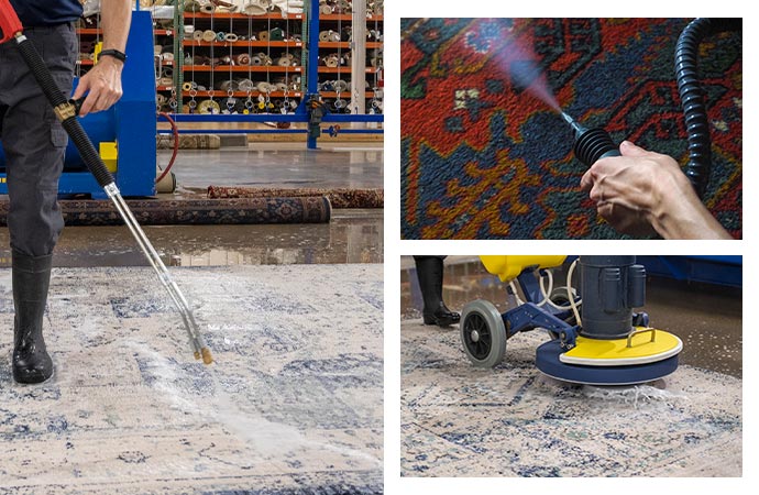 Hot water extraction and deep rug cleaning